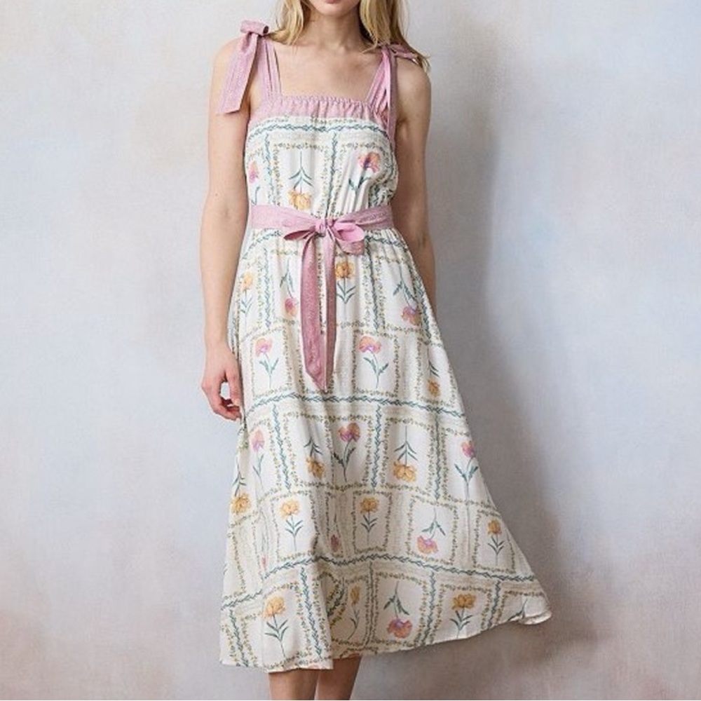 🌼🌷🎀LC Lauren Conrad Floral “Tablecloth” Midi Dress